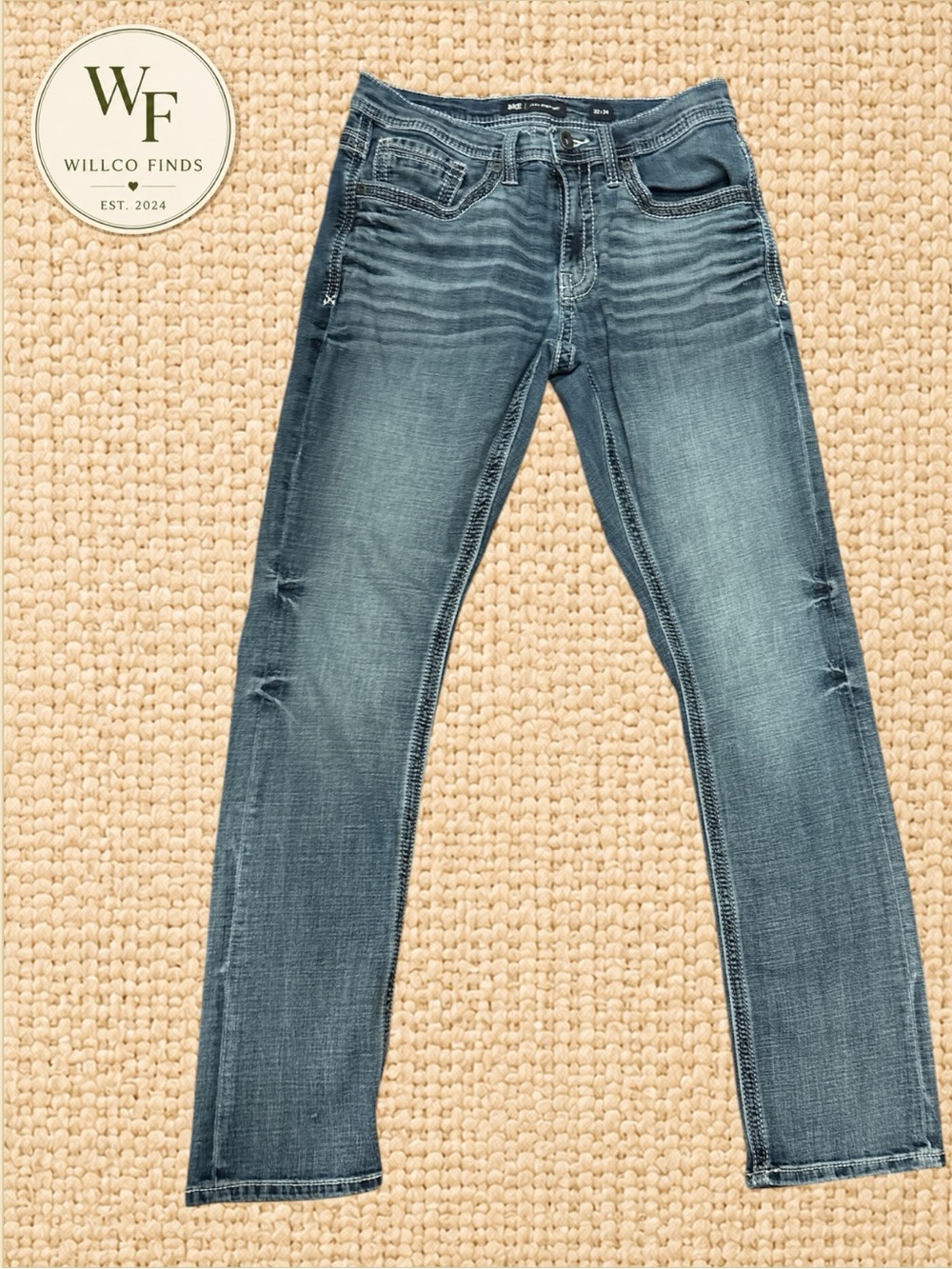 BKE Jake Straight Men’s Jeans 32x34 Medium Wash Distressed Denim